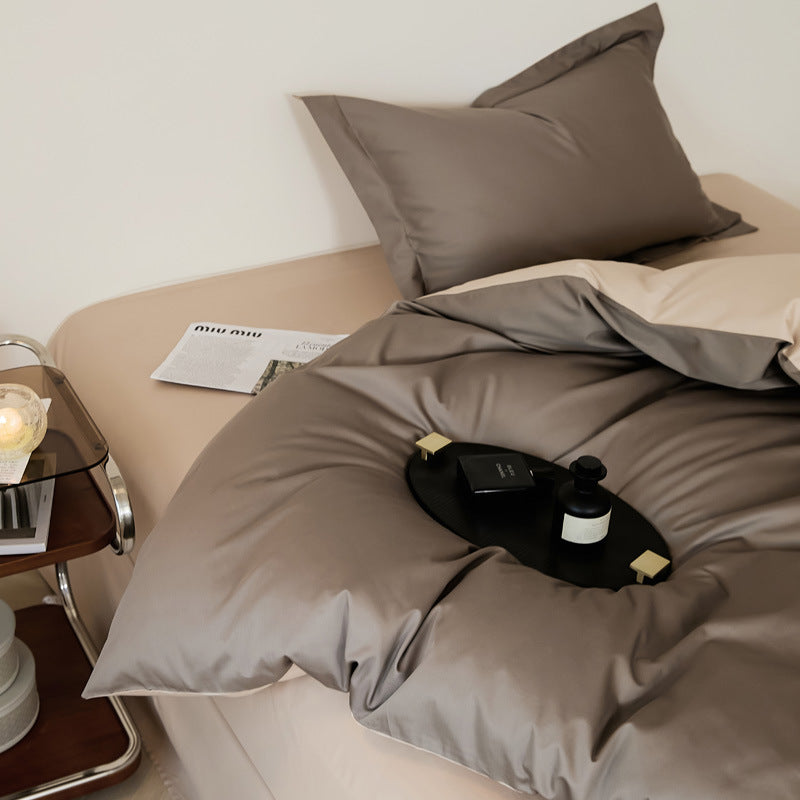 Vierteiliges Bettset aus Wollbaumwolle