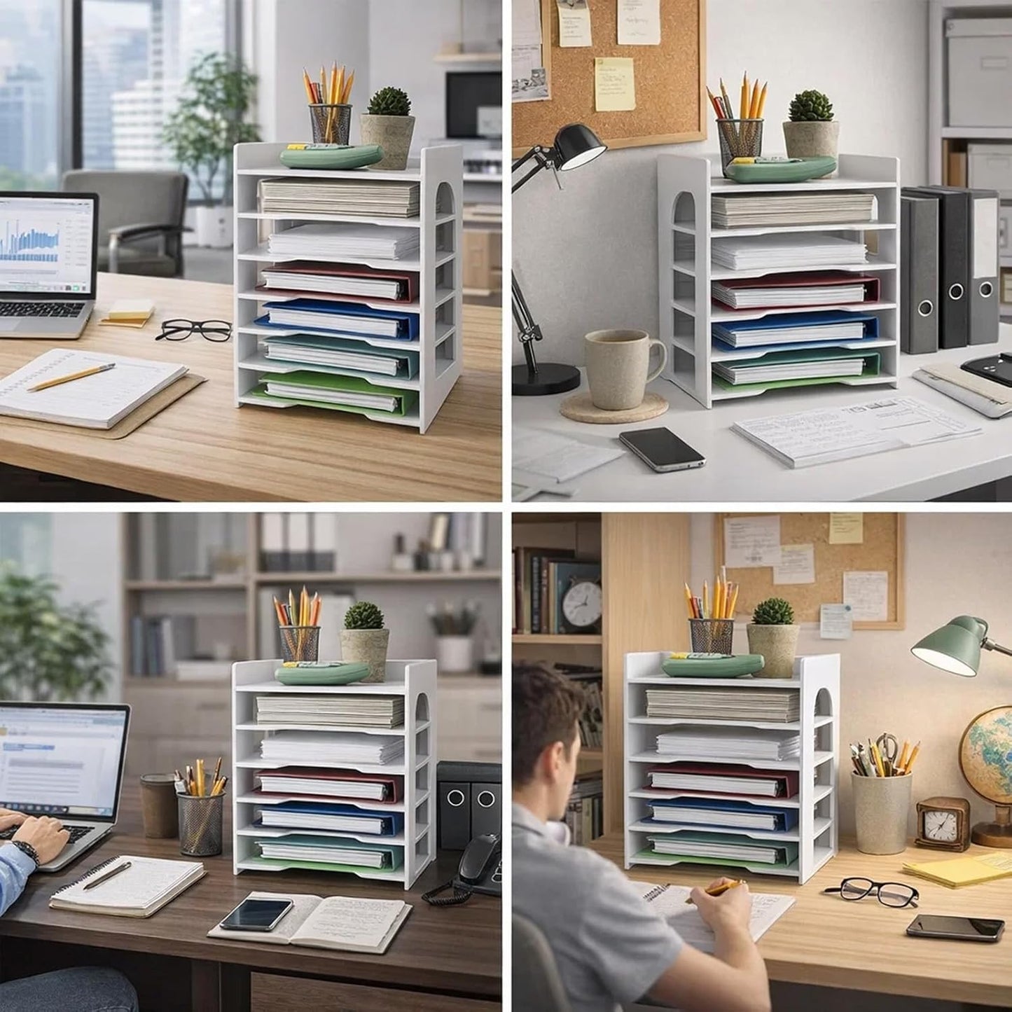 Dokumentenablage A4 Schreibtisch-Organizer Ablagebox Bürobedarf PVC Büro-Organizer