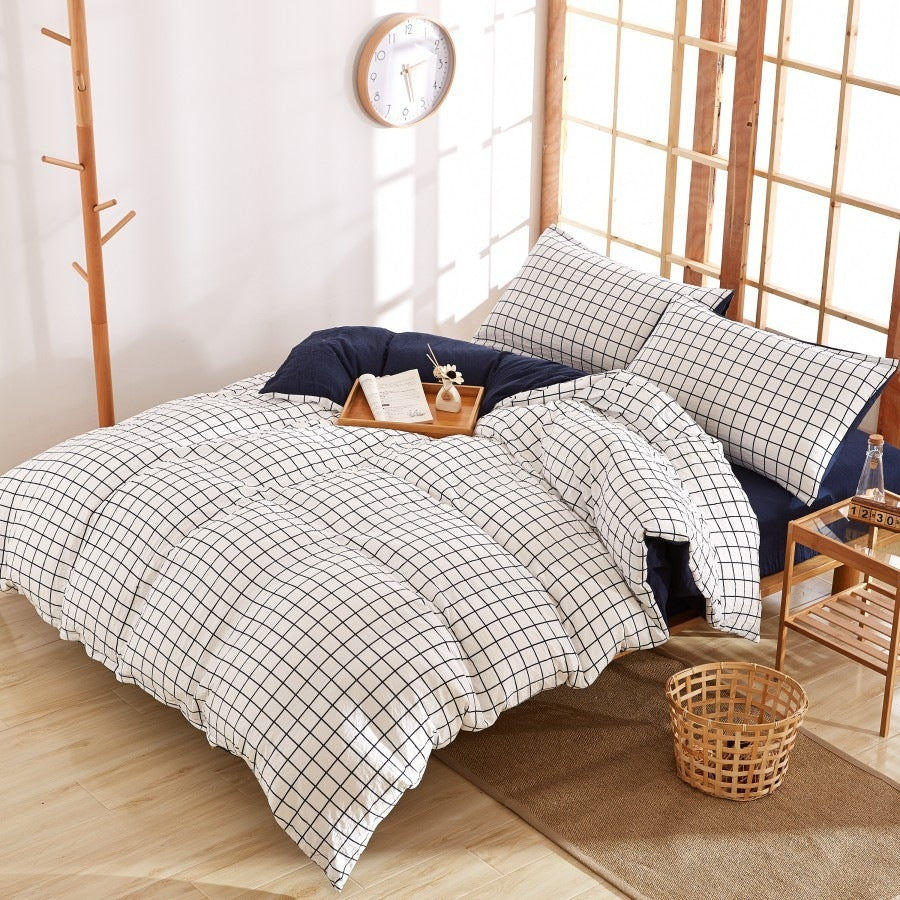 Cotton print four-piece quilt cover