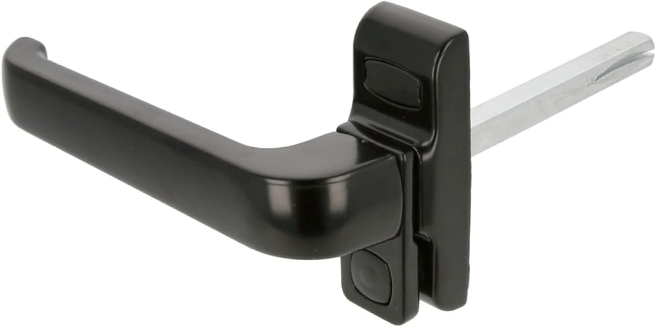 Maniglia di bloccaggio per porte e finestre mod. GAMMA - 122 x 70 mm - Rosetta - Sinistra - Porte interne e finestre - Senza Quadriletto - Alluminio Nero