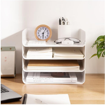 4-stufige stapelbare A4-Aktenablage, Briefablagen-Organizer, Schreibtisch-Ordnungshelfer