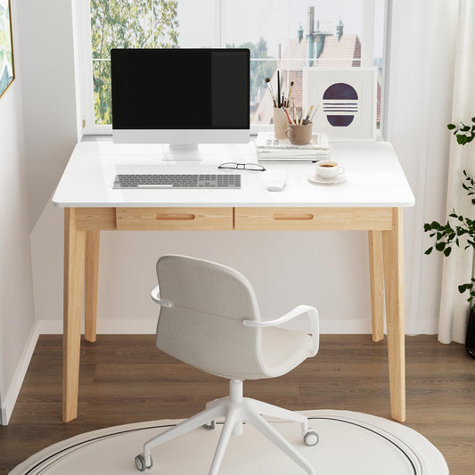 Holz Schreibtisch, Schreibtisch Klein mit Schubladen, Computertisch Im Heimbüro