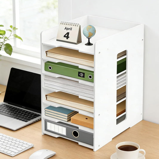 Dokumentenablage A4 Schreibtisch-Organizer Ablagebox Bürobedarf PVC Büro-Organizer