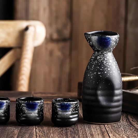Retro Sake Set Keramik Weinflasche